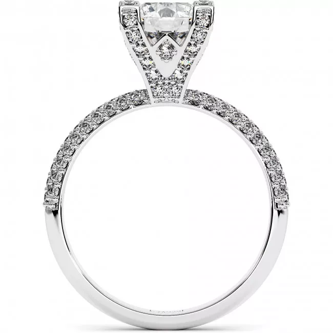 1.7 CTW Lab Diamond Pave Engagement Ring "Albertha"