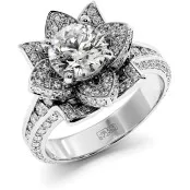 3 CTW Lab Diamond Engagement Ring "Lotus" thumbnail