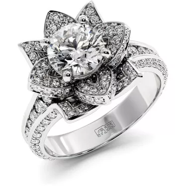 3 CTW Lab Diamond Engagement Ring "Lotus"