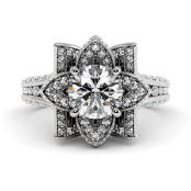3 CTW Lab Diamond Engagement Ring "Lotus" thumbnail