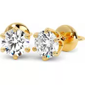 3 CTW Lab Diamond Stud Earrings "Tiffy" thumbnail