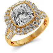 2.8 CTW Cushion Cut Diamond Engagement Ring "Sharon" thumbnail