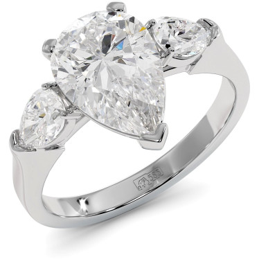 4 CTW Lab Diamond Engagement Ring "Pear"