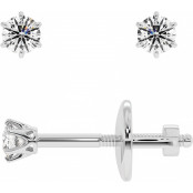 0.1 CTW Moissanite Tiffany-Styled Stud Earrings in White Gold thumbnail