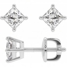 0.8 CTW Princess Cut Lab Diamond Stud Earrings "Jemma"