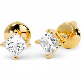 0.8 CTW Princess Cut Lab Diamond Stud Earrings "Jemma" thumbnail