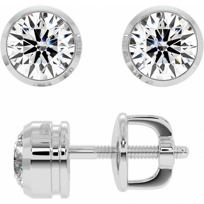 1 CTW Lab Diamond Stud Earrings "Winter"
