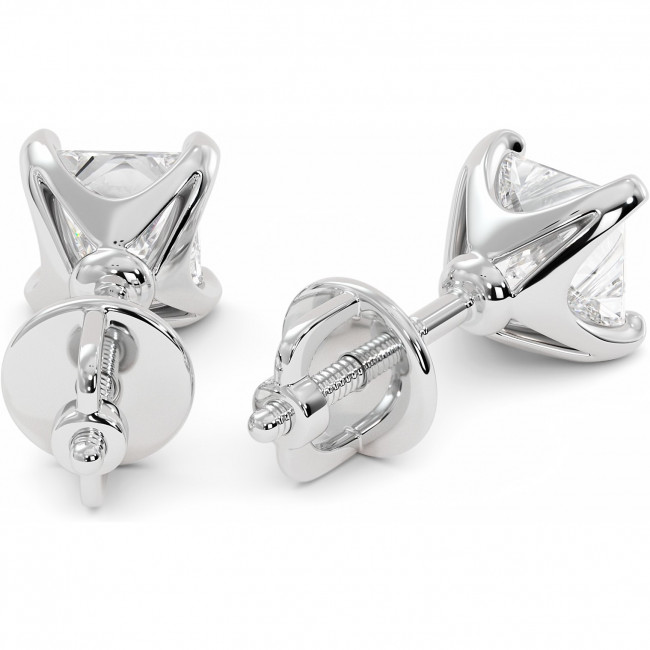2 CTW Princess Cut Lab Diamond Stud Earrings "Novo"