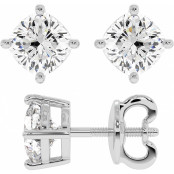 2.2 CTW Cushion Cut Lab Diamond Stud Earrings "Lois" thumbnail