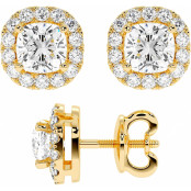 2.5 CTW Cushion Cut Lab Diamond Stud Earrings "Carol" thumbnail
