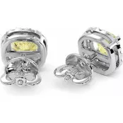 2.5 CTW Fancy Yellow Cushion Lab Diamond Stud Earrings "Carol" thumbnail