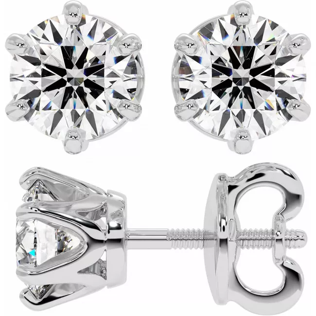 2 CTW Lab Diamond Stud Earrings "Tiffy"