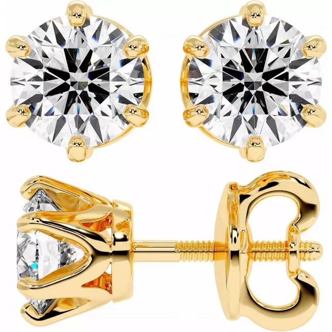 2 CTW Lab Diamond Stud Earrings "Tiffy"