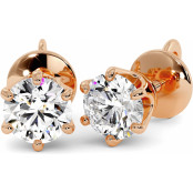 2 CTW Lab Diamond Stud Earrings "Tiffy" thumbnail
