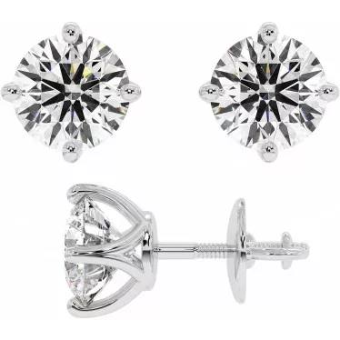 3 CTW Lab Diamond Stud Earrings "Kayla"