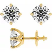 3 CTW Lab Diamond Stud Earrings "Kayla" thumbnail