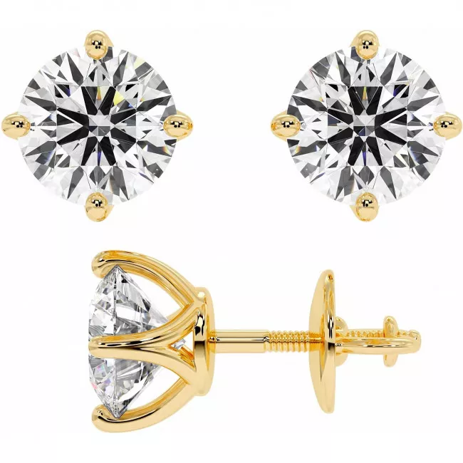 3 CTW Lab Diamond Stud Earrings "Kayla"