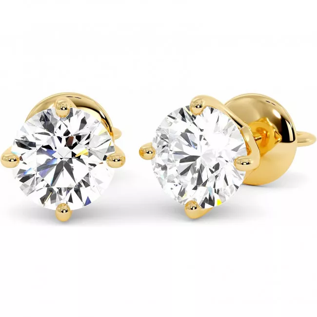 3 CTW Lab Diamond Stud Earrings "Kayla"