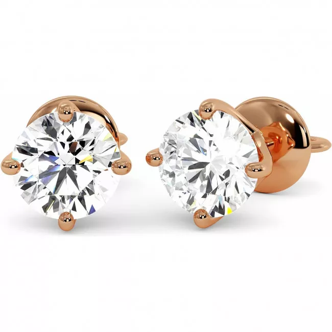 3 CTW Lab Diamond Stud Earrings "Kayla"