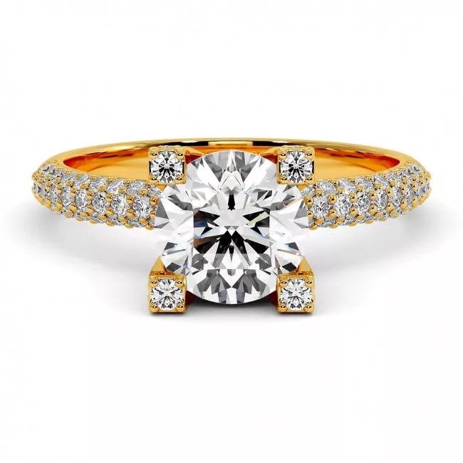 1.7 CTW Lab Diamond Pave Engagement Ring "Albertha"