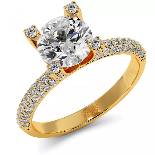 1.7 CTW Lab Diamond Pave Engagement Ring "Albertha"