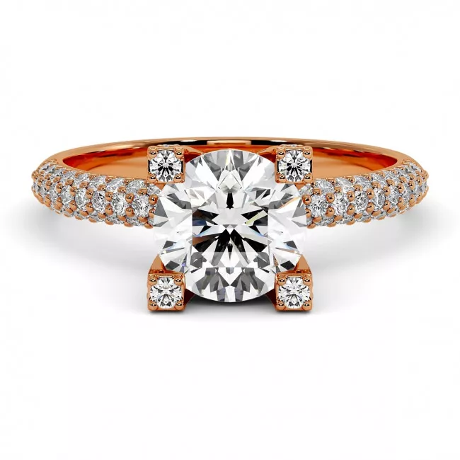 1.7 CTW Lab Diamond Pave Engagement Ring "Albertha"