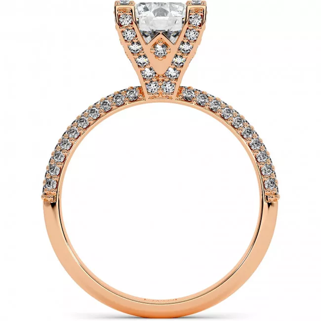 1.7 CTW Lab Diamond Pave Engagement Ring "Albertha"