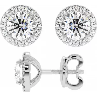 2.3 CTW Lab Diamond Halo Stud Earrings "Amalia"