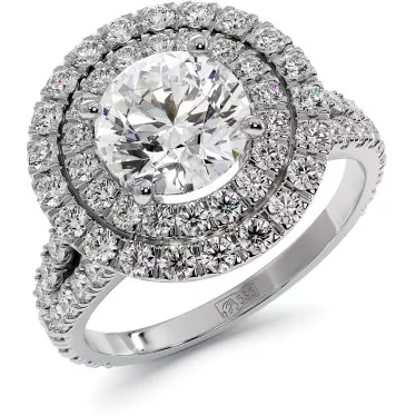 2.4 CTW Double Halo Lab Diamond Engagement Ring "Angelina"