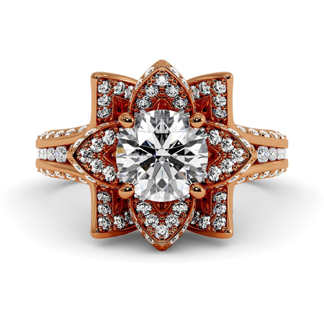 3 CTW Lab Diamond Engagement Ring "Lotus"