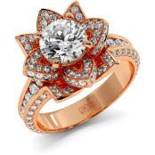3 CTW Lab Diamond Engagement Ring "Lotus" thumbnail