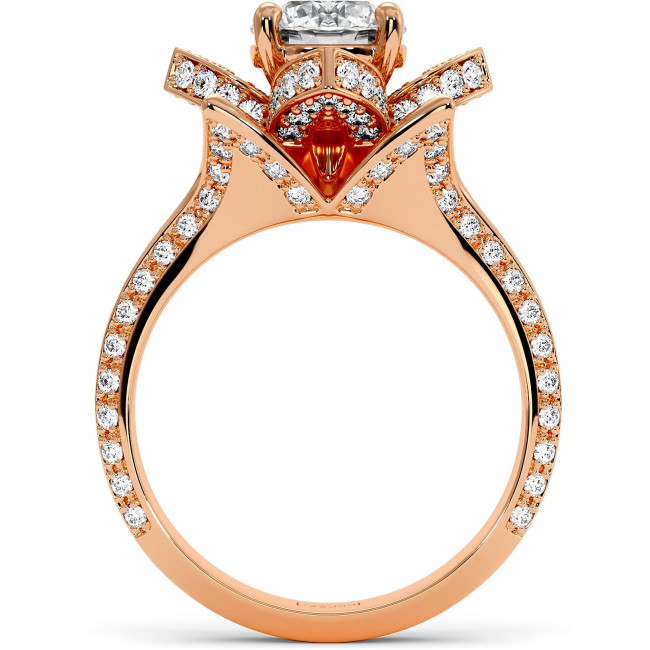 3 CTW Lab Diamond Engagement Ring "Lotus"