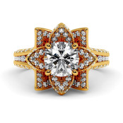 3 CTW Lab Diamond Engagement Ring "Lotus" thumbnail