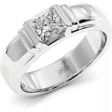 1 CTW Mens Princess Cut Diamond Ring "Luke"