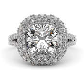 2.8 CTW Cushion Cut Diamond Engagement Ring "Sharon" thumbnail