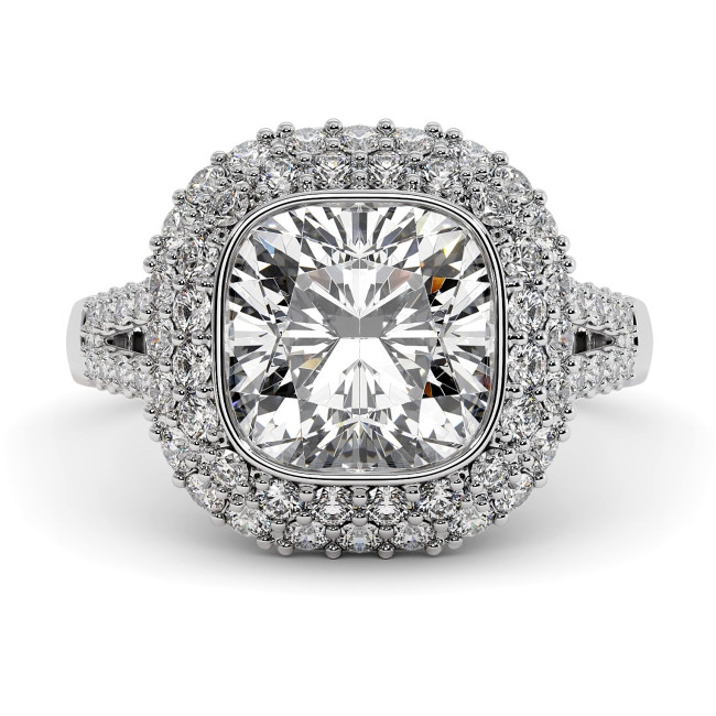 2.8 CTW Cushion Cut Diamond Engagement Ring "Sharon"
