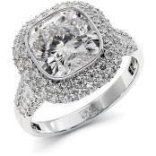 2.8 CTW Cushion Cut Diamond Engagement Ring "Sharon" thumbnail
