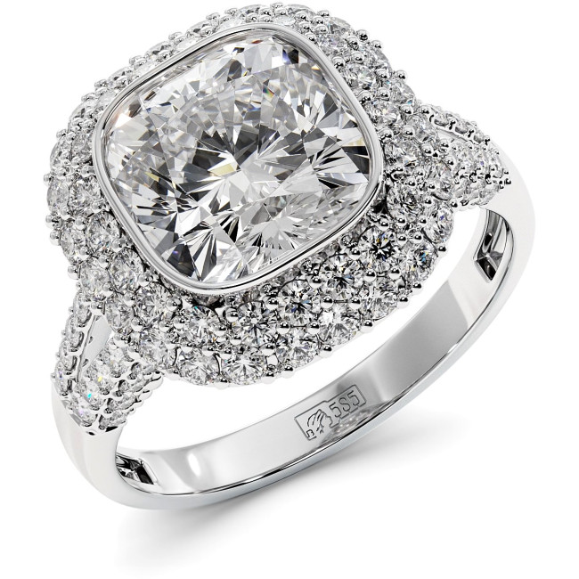 2.8 CTW Cushion Cut Diamond Engagement Ring "Sharon"