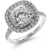 2.5 CTW Cushion Cut Halo Lab Diamond Engagement Ring "Soul" thumbnail