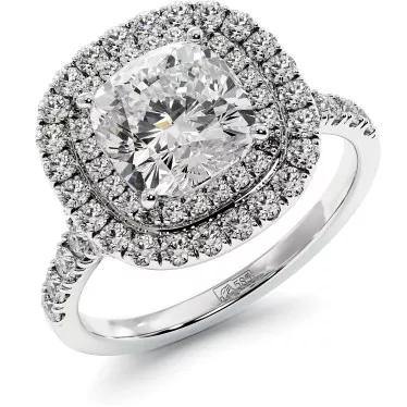 2.5 CTW Cushion Cut Halo Lab Diamond Engagement Ring "Soul"