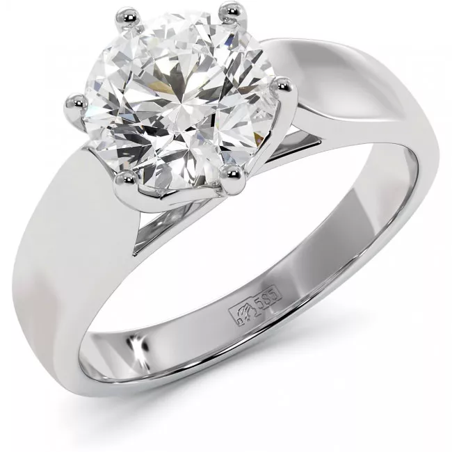2 CTW Lab Diamond Wide Engagement Ring "Daphie"