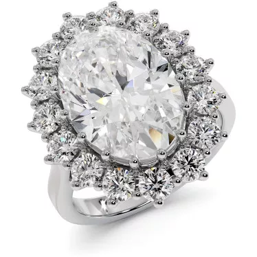 6.5 CTW Oval Lab Diamond Engagement Ring " Princess Diana"