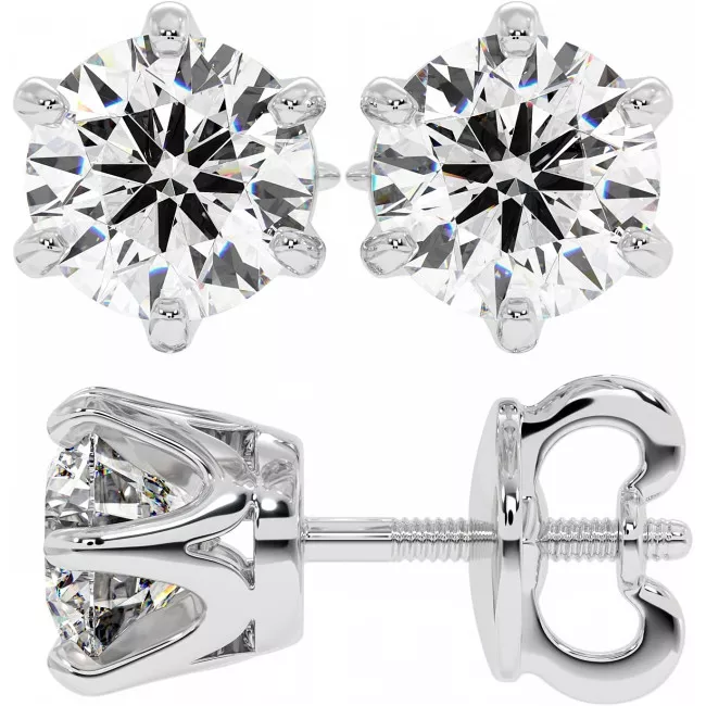3 CTW Lab Diamond Stud Earrings "Tiffy"