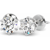 3 CTW Lab Diamond Stud Earrings "Tiffy" thumbnail