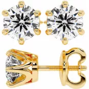 3 CTW Lab Diamond Stud Earrings "Tiffy" thumbnail