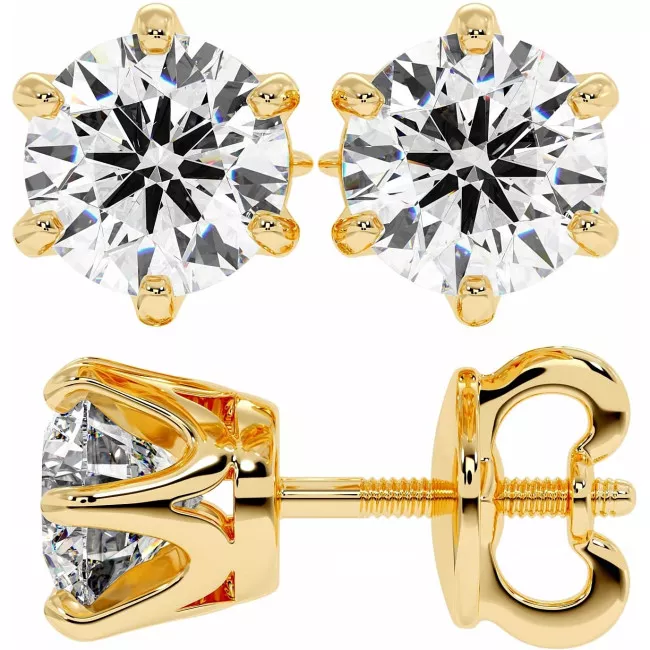 3 CTW Lab Diamond Stud Earrings "Tiffy"