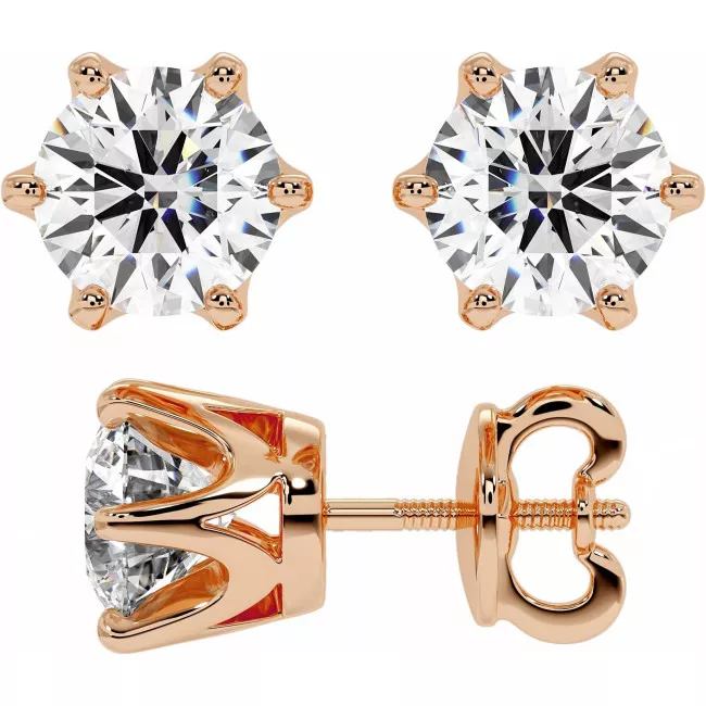 4 CTW Lab Diamond Stud Earrings "Tiffy"