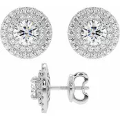 2.9 CTW Lab Diamond Double Halo Stud Earrings "Angelina" thumbnail