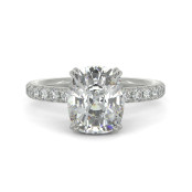 3.2 CTW Elongated Cushion Lab Diamond Ring "Linda" thumbnail