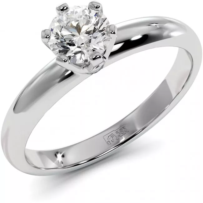 0.5 CTW White Gold Moissanite Engagement Ring